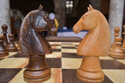 Chess Knights Facing Each Other