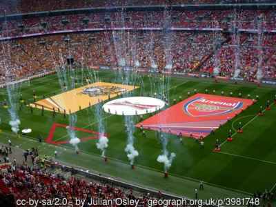 Pitch View of FA Cup Final Match at Wembley