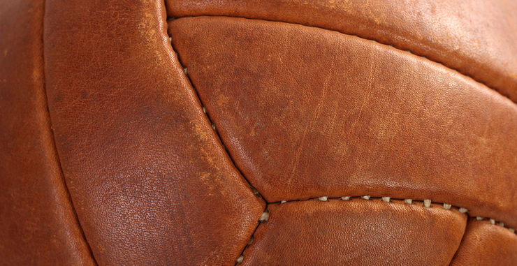 Close Up View of a Vintage Leather Football