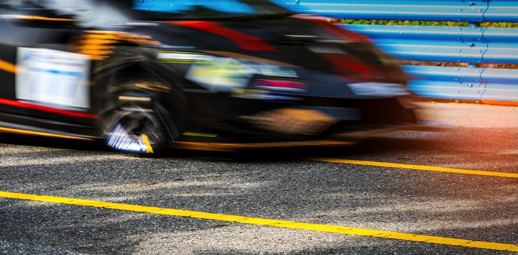 Blurred race car