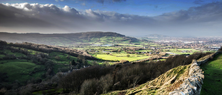 Panorama of the Cotswolds in Gloucestershire