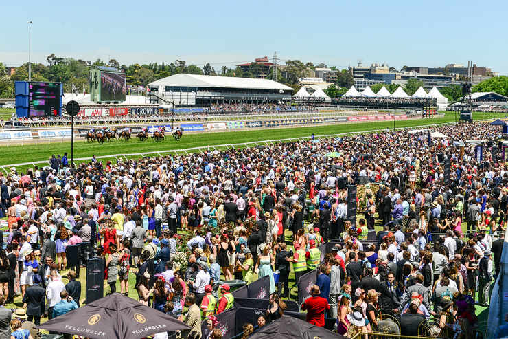Crowd at Flemington for the Melbourne Cup
