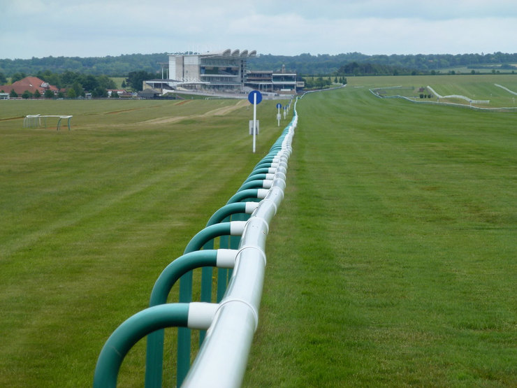 Fence Running Along Home Straight on Newmarket's Rowley Mile