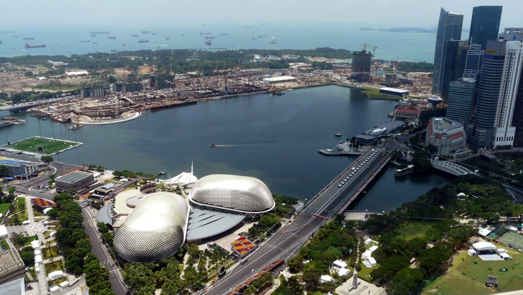 Singapore's Marina Bay Street Circuit Birds Eye View