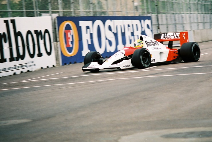 Ayrton Senna at the 1991 US F1 Grand Prix