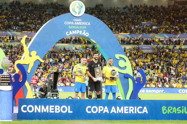 Brazil Players Receiving Player Awards at the 2019 Copa America