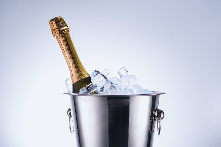 Champagne Bottle in Ice Bucket