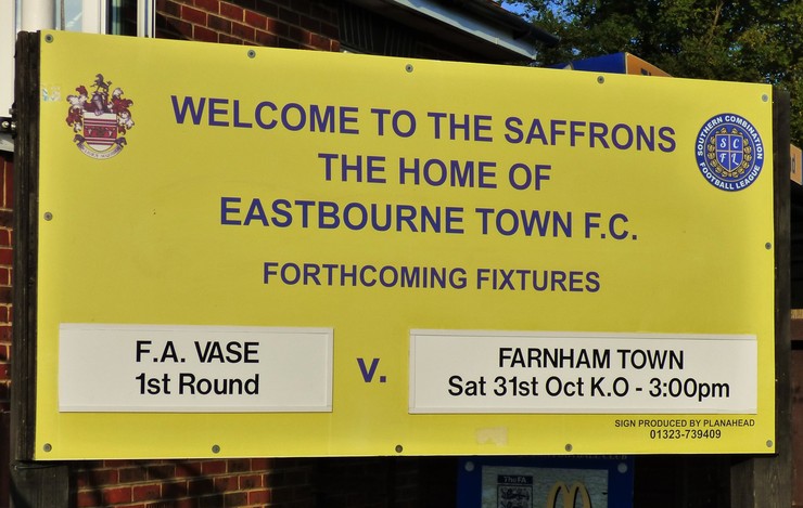 Eastbourne Town FC FA Vase First Round Sign