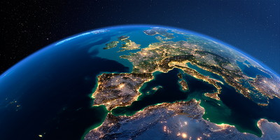 Europe From Space at Night