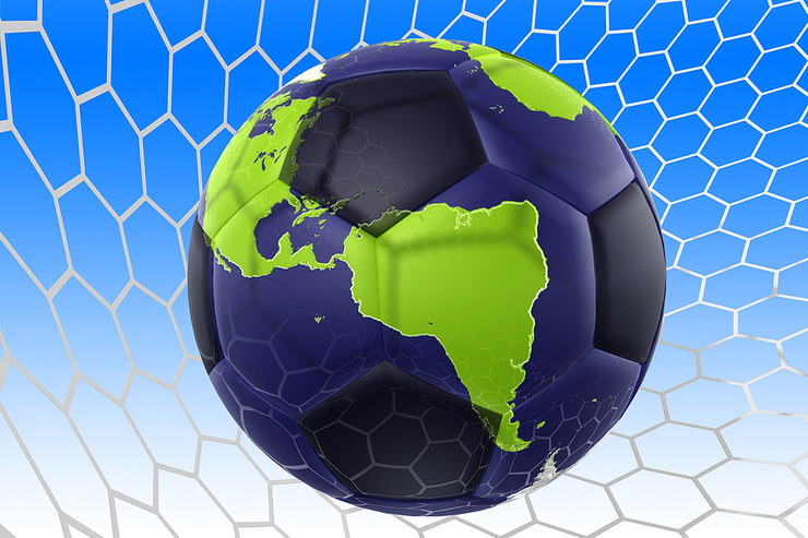 Globe Football Showing South America