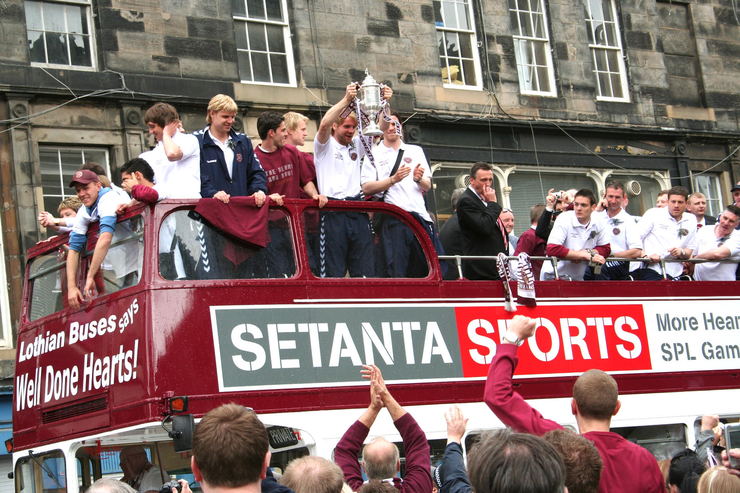 Hearts Parading the Scottish Cup in 2006