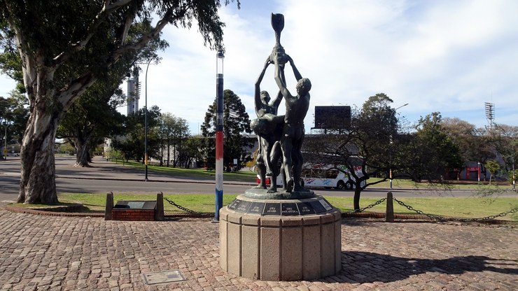 Jules Rimet Trophy Sculpture at the Estadio Centenario in Montevideo, Uruguay