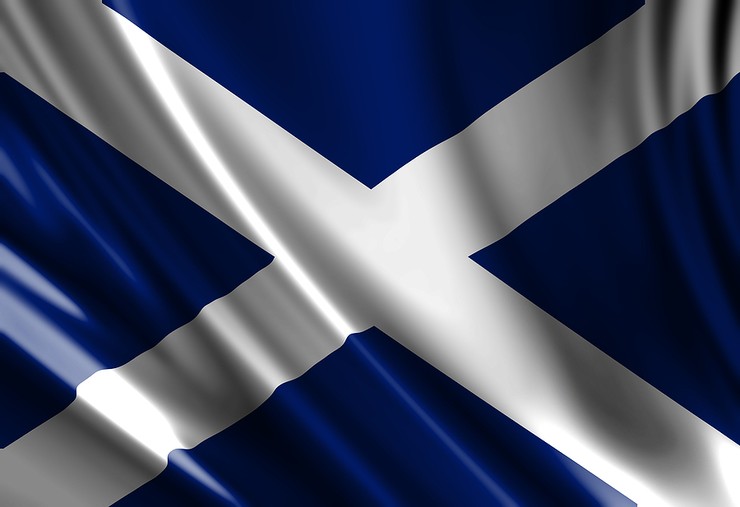 Scottish Flag with Folds