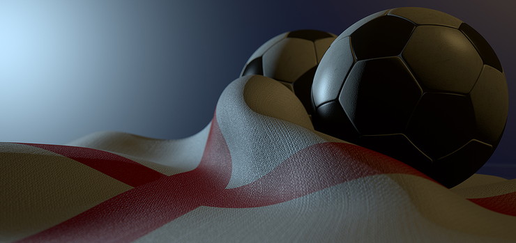 Two Footballs with England Flag