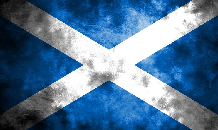 Worn Scotland Flag