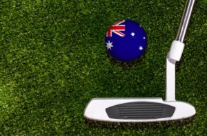 Australian flag on a golf ball