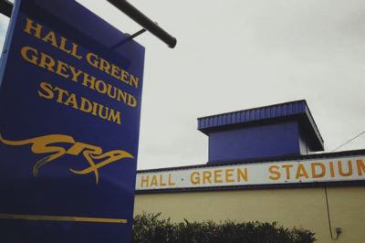 Hall Green Stadium sign