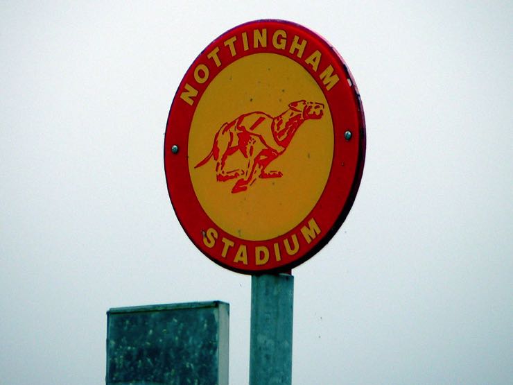 Nottingham Greyhound Stadium sign post