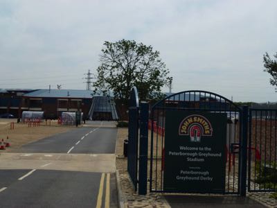 The entrance to Peterborough Greyhound Stadium